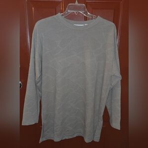 Women's Sz XL Kimberly Hunter Long Sleeved Textered Tunic Top Lite Brown Taupe